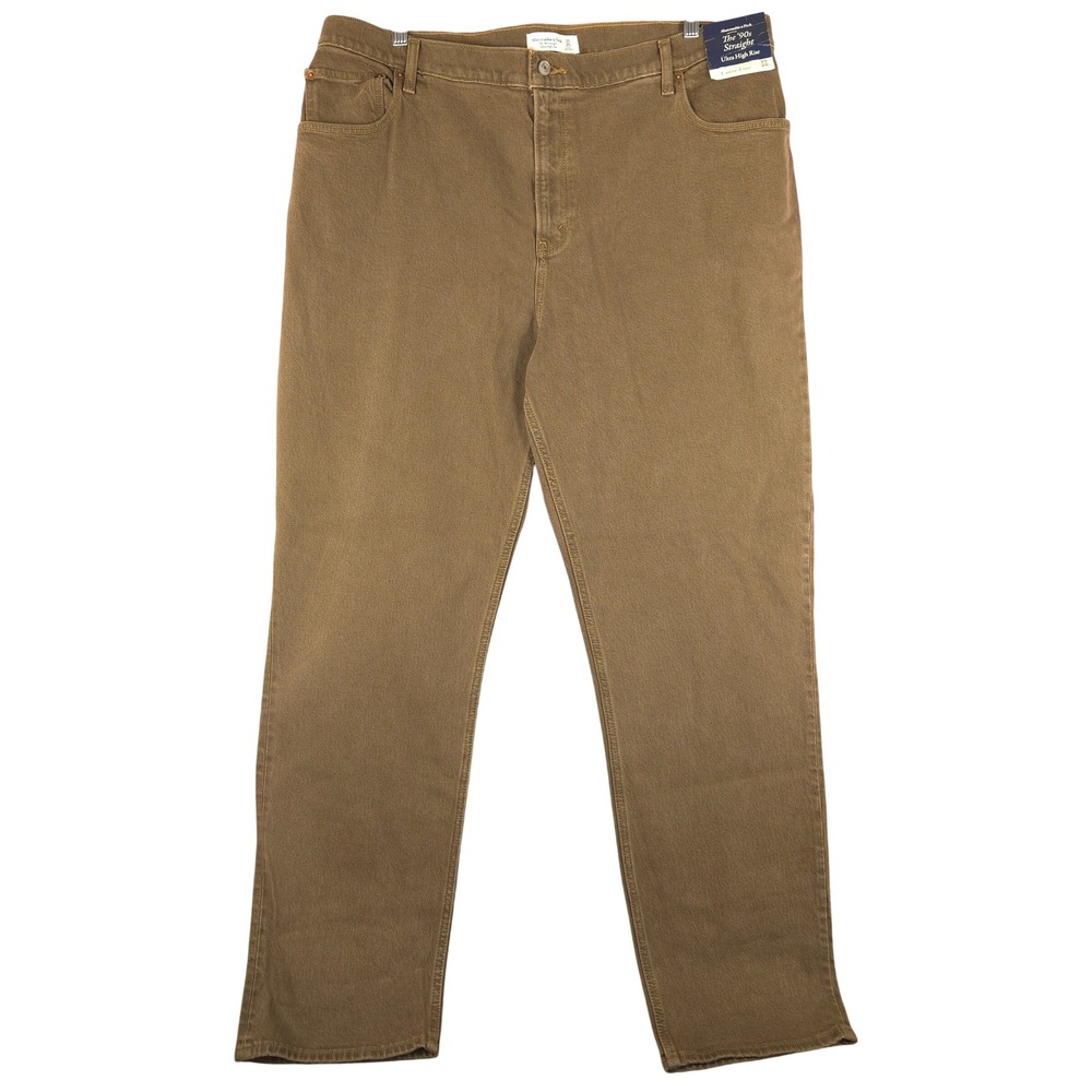Abercrombie & Fitch 90s Straight Ultra High Rise Curve Love Brown Jeans 35 20L - Picture 1 of 10
